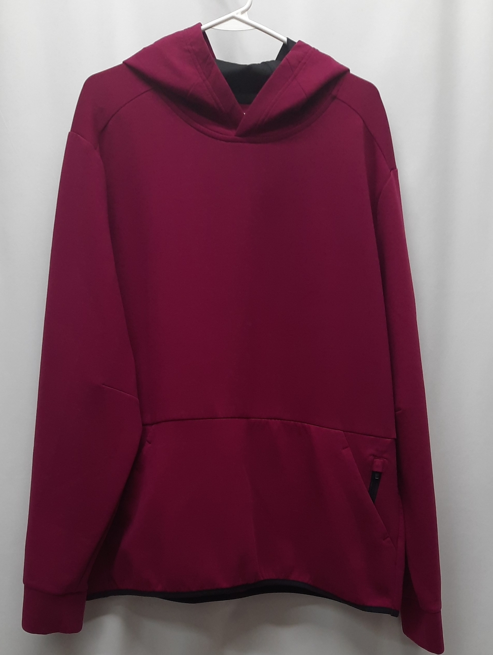 DSG Mens XL Burgandy Hooded Sweatshirt Pullover Pockets Athletic Activewear Tech